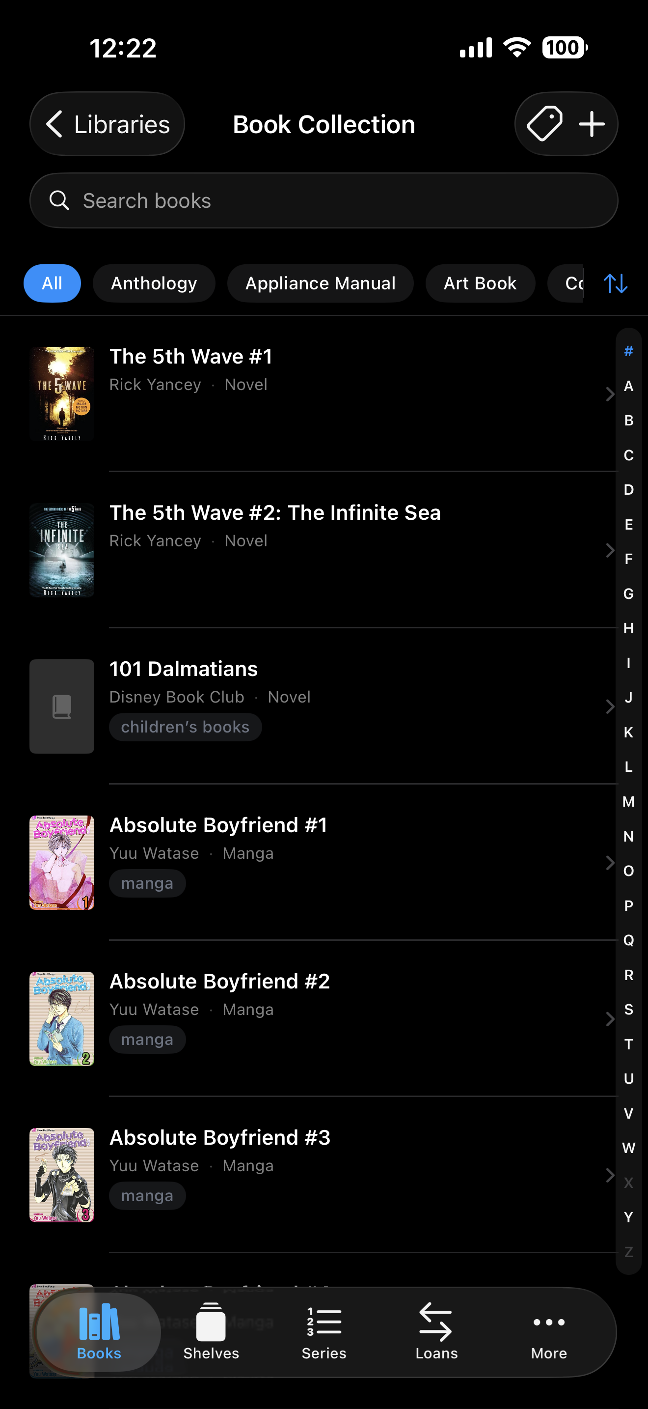 iOS library catalogue